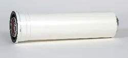 Concentrische rookgasbuis, Ubbink Rolux, aluminium/kunststof, 80/125mm, L=500mm, wit